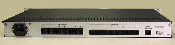 AT8 - 8 lines telephone monitor for 8 return programs - back view