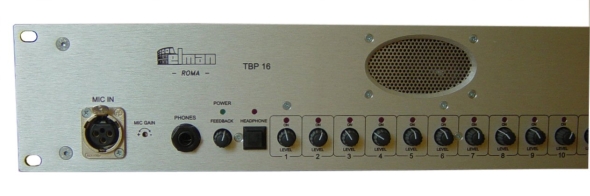 TBP16 - 16 channels intercom full duplex - front panel